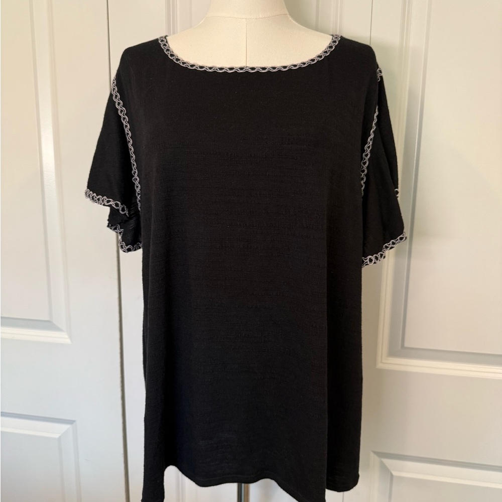 Max Studio Black Boxy Short Sleeve T-Shirt
